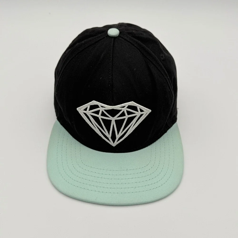 Diamond Supply Co Hat Snapback Men OSFM Black Mint Diamond Logo Skate Streetwear